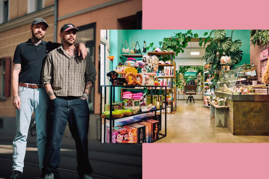 Emil und Jules in ihrem Zweimal-Store. Emil und Jules in ihrem Zweimal-Store.